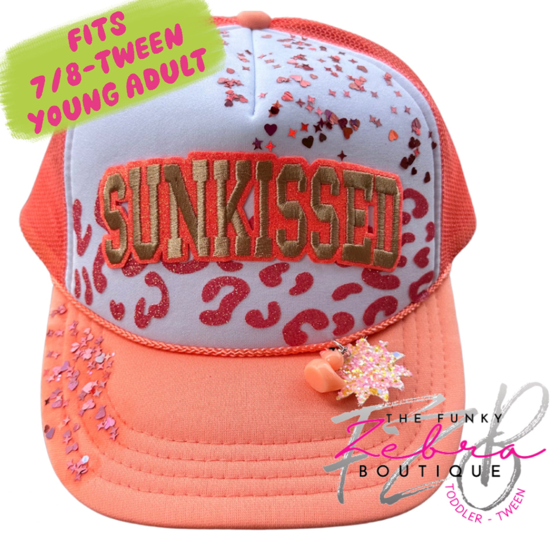 Sunkissed Coral Foam Trucker Hat - Fits 7/8-Youth Young  display picture 3